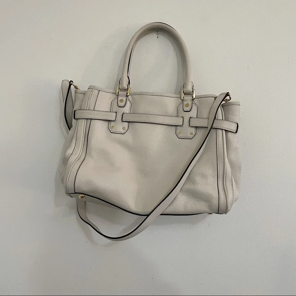 $298 EUC Michael Kors Cream Multi-way Pebbled Leather Purse - Picture 4 of 8